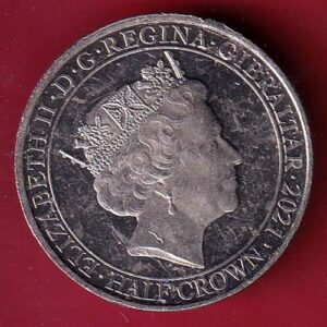 World coin: The Right Ti Live In PeaceElizabeth ii d.g. Regina Gibraltar 2021 ” Half Crown– s7818