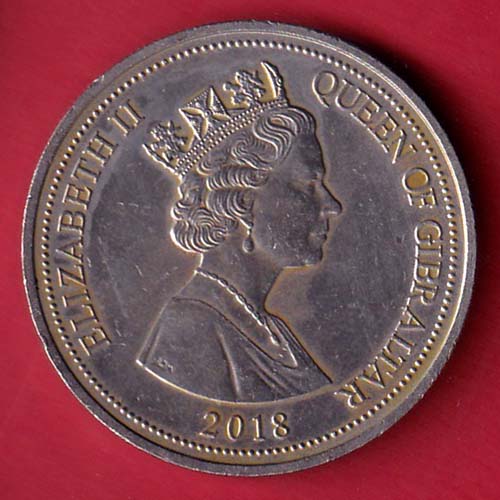 world coin : ww1 – sea one crown elizabeth ii queen of gibraltar 2018– s7828