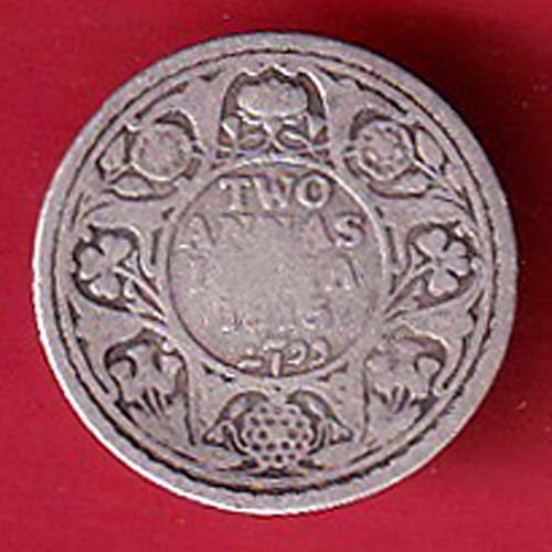 British India 1915 George v two annas silver coin– S7872