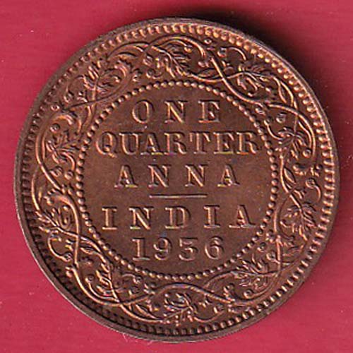 British india 1936 George v one quarter anna copper coin – S7880