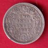 British india 1888 victoria empress two annas silver coin  – S7891
