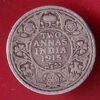 British India George v king 1915 two annas rupee silver coin-Sa3952