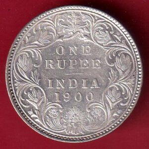 British india 1900 victoria empress one rupee silver coin– Sa3973