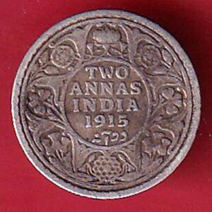 british india 1915 george v two annas silver coin – Sa3978