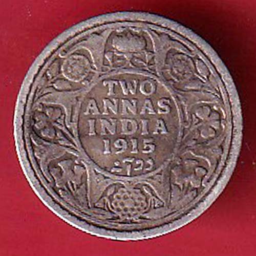 british india 1915 george v two annas silver coin – Sa3978