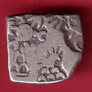 ANCIENT INDIA MAURYAN PERIOD “peacock veriety” MAGADH DYNASTY SILVER PUNCHMARK – s7947