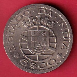 PORTUGUESE INDIA GOA 6 ESCUDO 1959 COIN - S7967