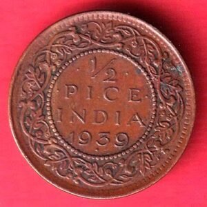BRITISH INDIA 1939 1/2 pice COPPER COIN– HB193