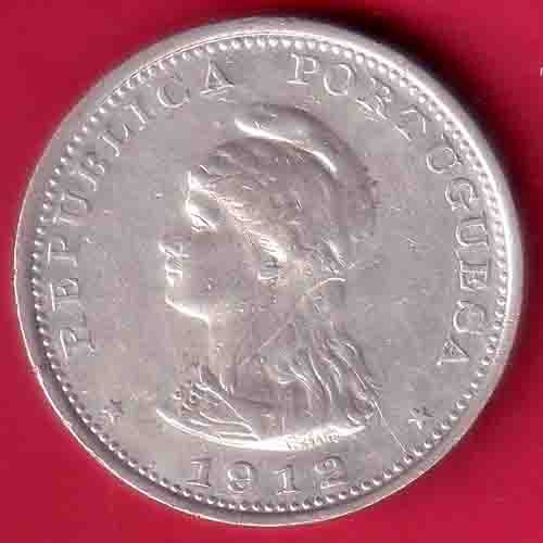 Portuguese India Uma rupee 1912 BEAUTIFUL SILVER COIN– HB205