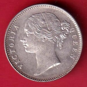 EAST INDIA COMPANY 1840 DIVIDED LEGEND VICTORIA QUEEN BEAUTIFUL ONE RUPEE SILVER COIN– HB55