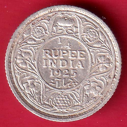 british india 1925 bombay mint george v 1/4 rupee silver coin – HB225