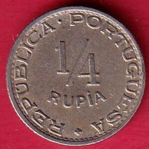 Portuguese India 1947 1/4 RUPIA COIN – HB163