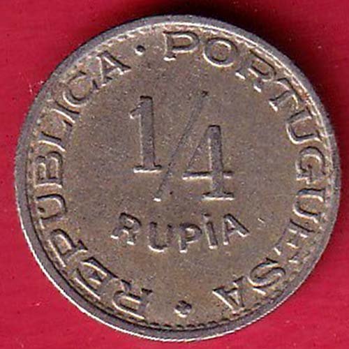 Portuguese India 1947 1/4 RUPIA COIN – HB163
