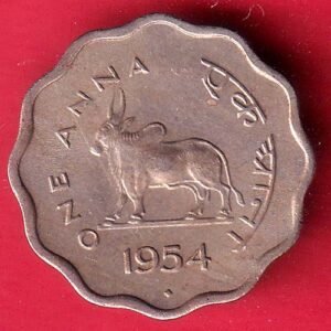 republic india 1954 one  anna coin– HB166