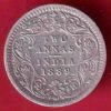 BTIRISH INDIA 1889 VICTORIA EMPRESS TWO ANNA SILVER COIN  – HB286