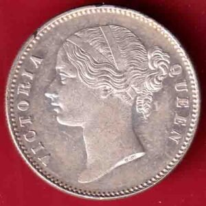 EAST INDIA COMPANY 1840 DIVIDED LEGEND VICTORIA QUEEN BEAUTIFUL ONE RUPEE SILVER COIN – HB293