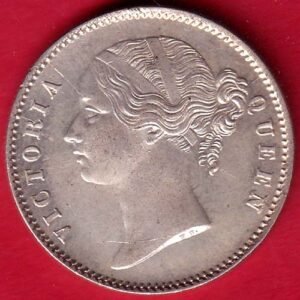 EAST INDIA COMPANY 1840 DIVIDED LEGEND VICTORIA QUEEN BEAUTIFUL ONE RUPEE SILVER COIN- HB308