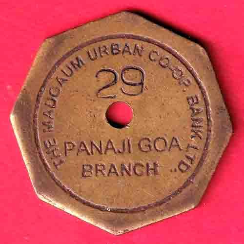 bank token : the madgaum urban co-op.bank LTD panaji goa brankch no.29– HB321