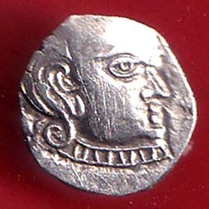 RARE VERIETY” Ancient India Gupta Empire Silver Drachm of SkandaGupta “Peacock” type Coin– HB95
