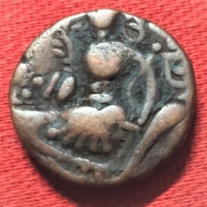 medival coins of kashmir utpala dynasty tormana ii copper unit 21 mm