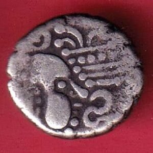 ANCIENT INDIA GADHAYA DYNASTY KING PORTRAIT COIN:- HB584