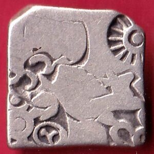 ANCIENT INDIA MAURYAN PERIOD MAGADH DYNASTY SILVER PUNCHMARK – HB394