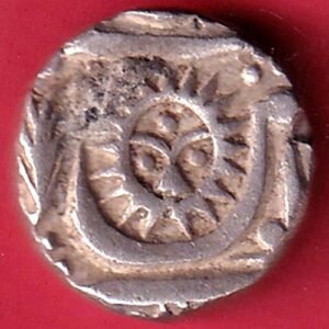 INDORE STATE SUN FACE INO SHAH ALAM II MALHAR RAO HALF RUPEE SILVER COIN– HB404