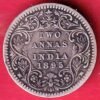 british india 1895 victoria empress two annas silver coin  – HB409