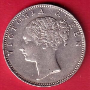 EAST INDIA COMPANY 1840 CONTINIOUS LEGEND VICTORIA QUEEN 1 RUPEE SILVER COIN  – HB424