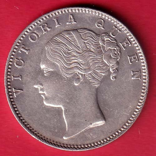 EAST INDIA COMPANY 1840 CONTINIOUS LEGEND VICTORIA QUEEN 1 RUPEE SILVER COIN  – HB424