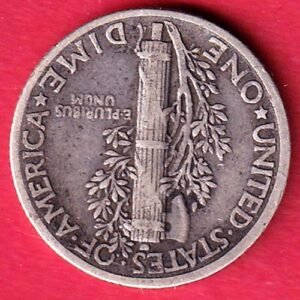 UNITED STATES 1 DIME 1941 MERCURY DIME RARE SILVER COIN– HB470