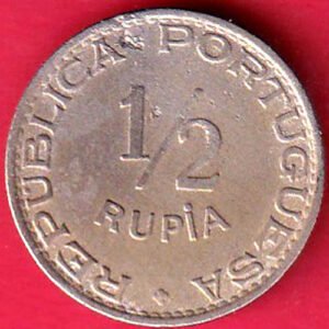 Portuguese India 1947 1/2 RUPIA COIN – HB567